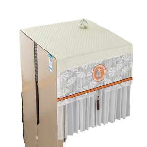 Cubierta antipolvo para refrigerador encaje acolchado protección lavadora decoración hogar