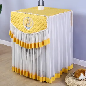 Cubierta antipolvo de encaje acolchado para lavadora protector amarillo para el hogar