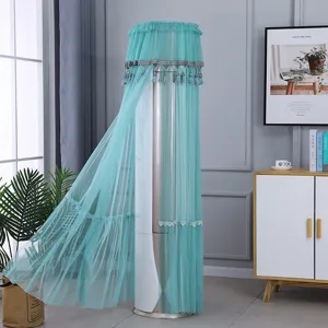 Copertura antipolvere per condizionatore verticale cilindrico, elegante design in pizzo a rete.