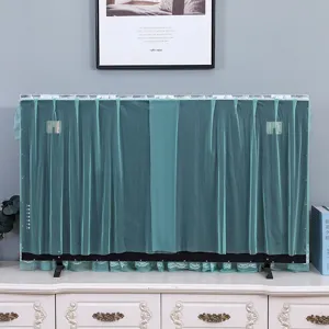 Green lace mesh TV dust cover 55 inch transparent protective case for home living room