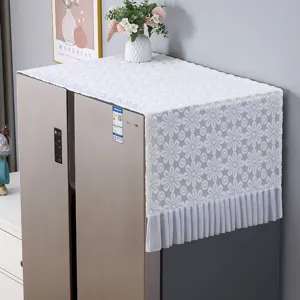 White floral lace refrigerator cover dust-proof cloth top towel home appliance decor