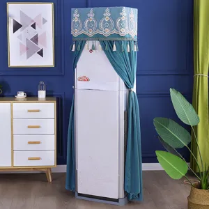 European style vertical air conditioner dust cover with lace and tassels for floor AC.