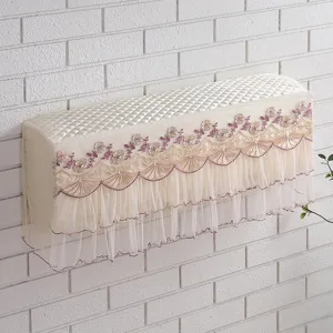 Minimalist Lace Embroidered Air Conditioner Cover Dustproof Protective Cover For Wall Mounted AC Unit Home Decor