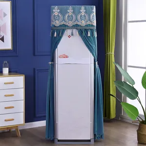 Nordic vertical air conditioner cover dustproof fabric embroidered tassel home decor protector