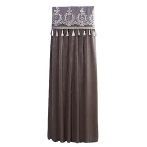 Nordic style vertical air conditioner dust cover cabinet fabric protective cover with tassels.