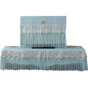 Copertura Antidispolvere TV in Pizzo Blu Set Protezione Schermo e Mobili Casa