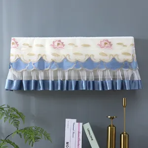 Embroidered lotus hanging air conditioner dust cover lace mesh protective sleeve cover