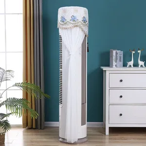 Vertical air conditioner dust cover lace floral embroidered protective sleeve for home living room