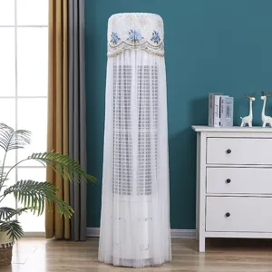 Vertical floor standing air conditioner dust cover white lace embroidered cylinder cover