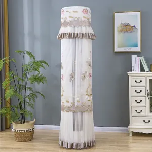 Vertical air conditioner dust cover lace embroidered mesh protective sleeve floral home decor