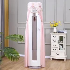 Vertical air conditioner dust cover lace mesh pink elegant living room home decor detail