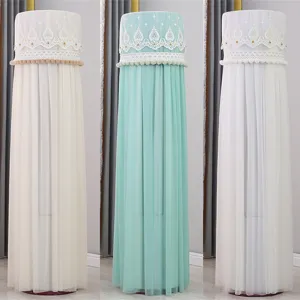 Copertura antipolvere per condizionatore verticale rotondo pizzo chiffon traspirante