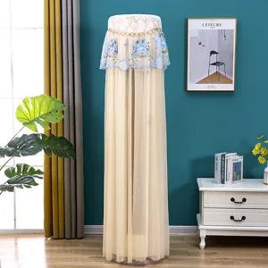 Lace embroidered vertical air conditioner cover dustproof protective sleeve for round column unit