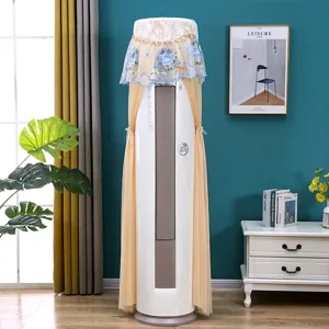 Vertical air conditioner dust cover lace embroidery cylindrical tower AC protective cover case.