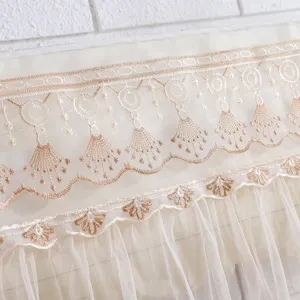 Exquisite lace embroidery detail of 1.5p wall mounted air conditioner dust cover.