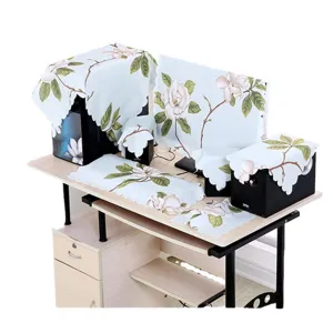 Computer dust cover set magnolia floral print office home desktop monitor protector cloth
