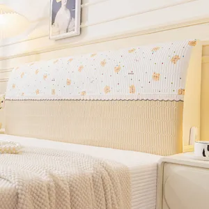 Κrem κεφαλάρι κρεβατιού βελούδινο κάλυμμα all-inclusive προστατευτικό αντιχαρακτικό