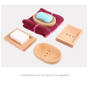 Wooden soap dish drainage bathroom soap holder creative wooden organizer detail view