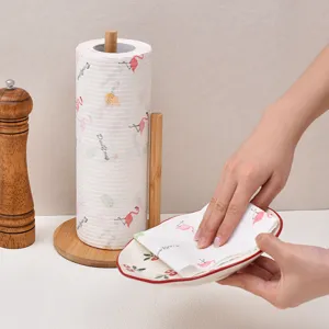 Natural Moso Bamboo Vertical Paper Towel Holder Stand Kitchen Roll Dispenser Modern Minimalist Desktop Storage Rack