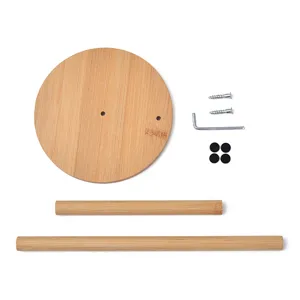 Bamboo standing paper towel holder countertop roll paper rack kitchen organizer stand