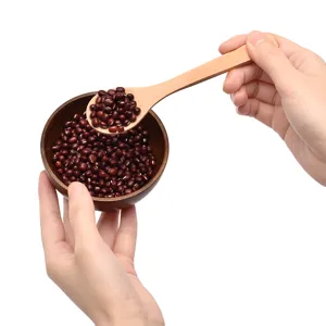 Unlacquered wooden spoon for home use, creative dessert honey spoon, natural wood kitchen tool.