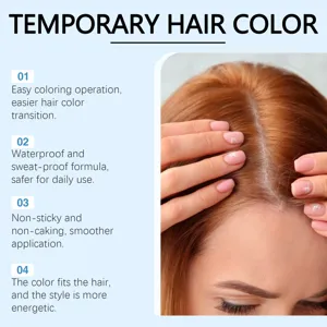 Detailansicht der temporären Haarfarbe, die eine einfache Ansatzabdeckung und Textur zeigt.