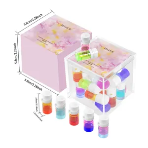 Coffret d'huile capillaire EELHOE avec boîtier transparent, essence parfumée nourrissante.