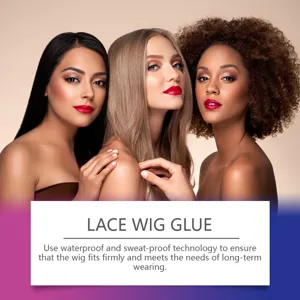 Waterproof lace wig glue for strong hold, invisible bonding, and long-lasting hair styling.