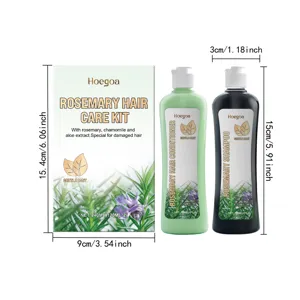 HOEGOA rosemary hair care kit with shampoo and conditioner for damaged hair nourish and repair.