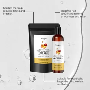HOEGOA ensemble de soins capillaires au vinaigre de cidre pour dreadlocks, shampoing et bain.