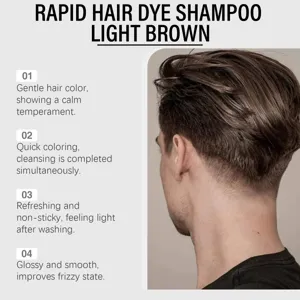 Schnelles Haarfärbeshampoo in Hellbraun, sanfte und schnelle Coloration für glattes Haar.