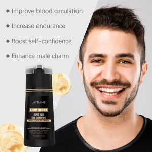 Jaysuing Herren hellbraun schnelles Haarfärbeshampoo nährend erfrischend 200ml Flasche
