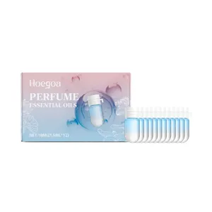 HOEGOA Ensemble d'Huiles Essentielles de Parfum pour Cheveux, 12pcs Sérum Hydratant