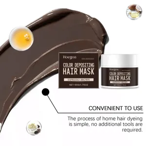 HOEGOA Espressorebraune Haarmaske Detailansicht, semi-permanente Tönungscreme, 50g.