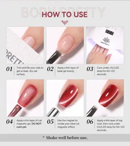 Schritt-für-Schritt-Anleitung für den Born Pretty Cat Eye Magnet-Nagellack.