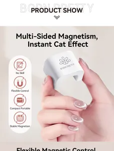 Detail showing BORN PRETTY professional nail art magnet tool for instant cat-eye gel effects