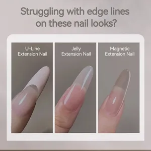 Comparison of U-Line, Jelly, and Magnetic nail extensions for edge line blending.
