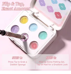 Step-by-step guide for using Born Pretty 6-color cushion nail patting gel palette