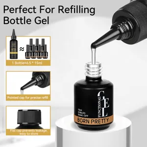 BORN PRETTY 100g nail gel top coat refill with pointed cap for precise refilling