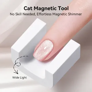 Powerful U-shaped cat eye magnet tool for creating effortless wide light shimmer on nails