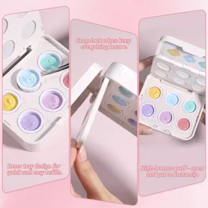 Born Pretty 6-color solid cushion nail gel palette with potato mash texture for nail art