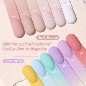 Born Pretty matte nail gel polish swatches for natural healthy glow gradient effect.