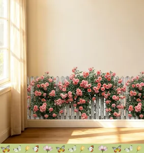 Decoratieve rozenhek- en vlinderrandmuurstickers voor huisdecoratie