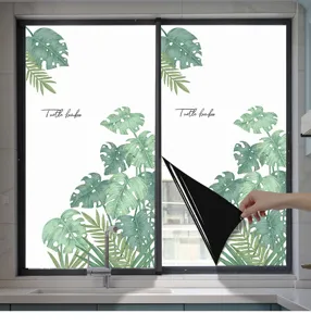 Detailansicht der Monstera Sichtschutzfolie, die die blickdichte Rückseite zeigt