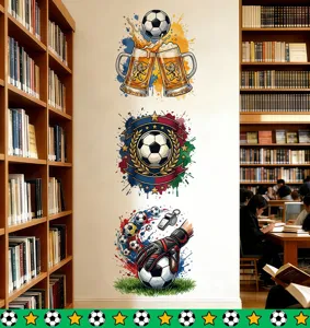 Detaillierte Fußball-Wandaufkleber für die WM 2026 Sportbar und Heimdekoration