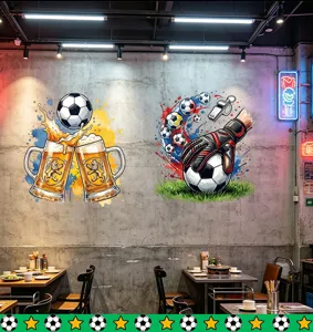 Fußball-Wandaufkleber in Restaurant-Umgebung für Sport-Themen-Deko