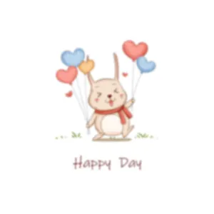 Cute cartoon rabbit privacy frosted glass film sticker Happy Day design