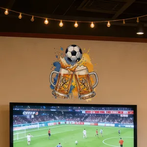 Vibranter 2026 Fußball-Weltmeisterschaft Wandaufkleber Bierkrug für Bar-Dekorationen