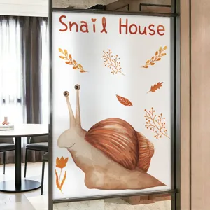 Cartoon snail frosted privacy window film for glass partitions in home office