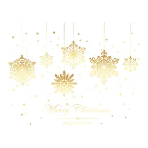 Elegante gouden sneeuwvlok raamstickers voor feestelijke kerst en nieuwjaar decoraties